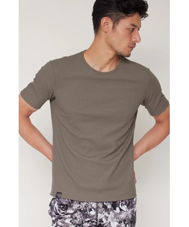 R by TORNADO MART∴ストレッチリブクルーネックTシャツ