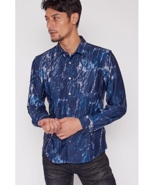 TORNADO MART∴HTマーブルプリントシャツ