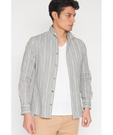 ZERO by TORNADO MART∴ランダムタックストライプシャツ