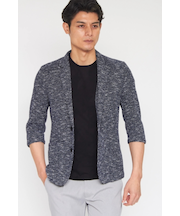 ZERO by TORNADO MART∴メランジメッシュジャージ7分袖ジャケット