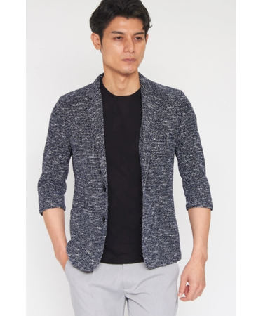 ZERO by TORNADO MART∴メランジメッシュジャージ7分袖ジャケット