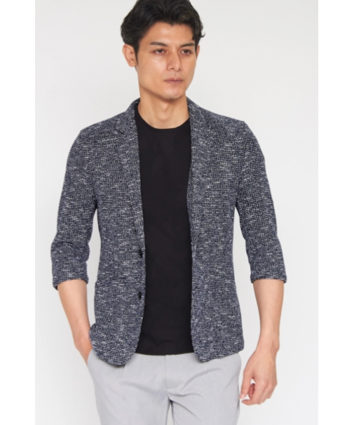 ZERO by TORNADO MART∴メランジメッシュジャージ7分袖ジャケット