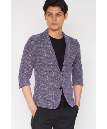 ZERO by TORNADO MART∴メランジメッシュジャージ7分袖ジャケット