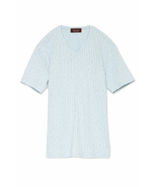 TORNADO MART∴ダイヤプリーツタックJQ半袖Vネックカットソー(マスキュリン)