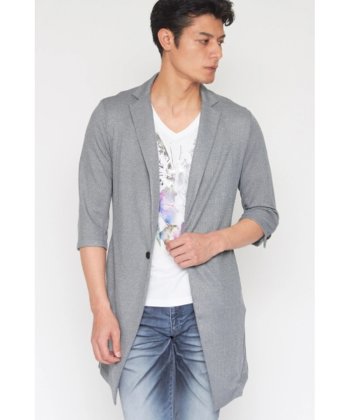 TORNADO MART∴ブライトタックメッシュ7分袖チェスター