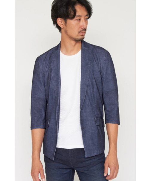 ZERO by TORNADO MART∴Primeflexドットメッシュデニムプリントジャケット