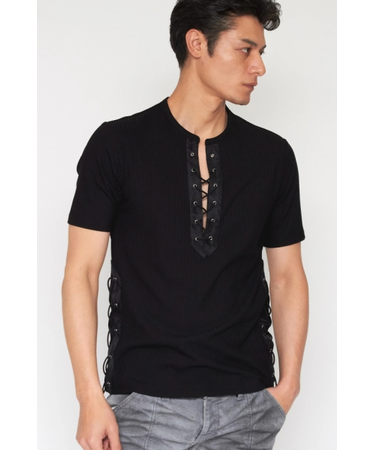 TORNADO MART∴リブボタニカルコンビレースUPカットソー