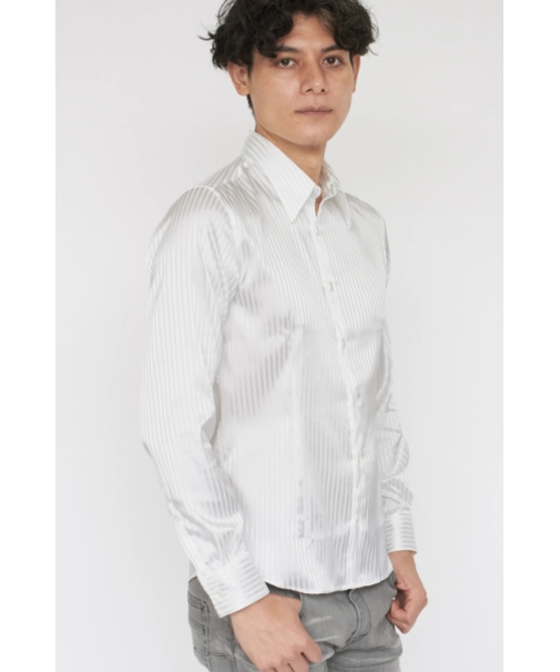 TORNADO MART∴ストライプサテンジャカードシャツ