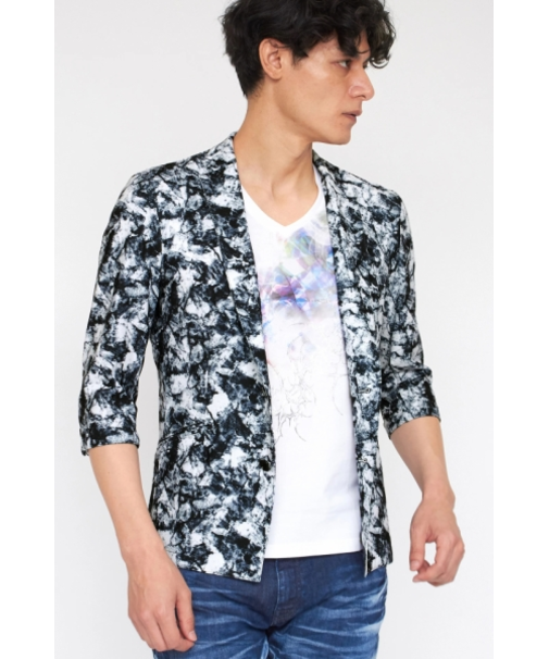 TORNADO MART∴HTメッシュミネラルプリント７分袖ジャケット