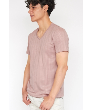 ZERO by TORNADO MART∴ランダム針抜きABSテレコ半袖カットソー