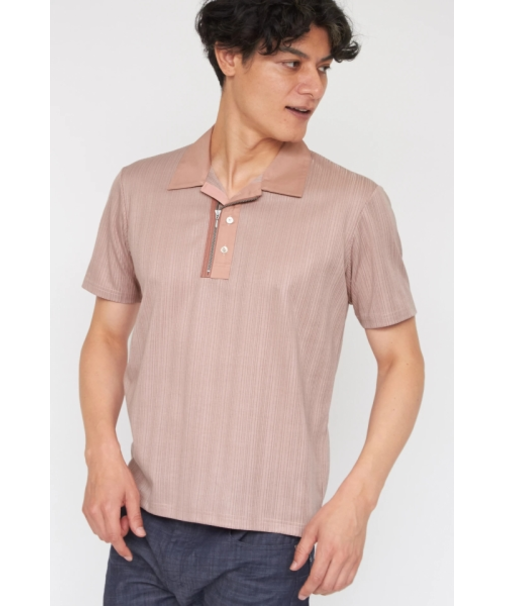 ZERO by TORNADO MART∴ランダム針抜きABSテレコZIPポロシャツ