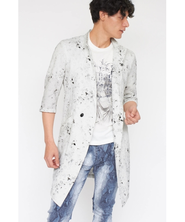 TORNADO MART∴ダイヤゴナルフラワープリントスタンドコート