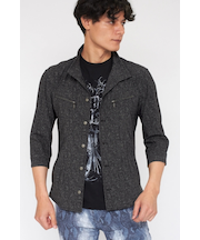 TORNADO MART∴サマハイクラリティデニムプリントシャツブルゾン