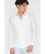 ZERO by TORNADO MART∴サッカーストレッチダイアゴナルジャカードシャツ