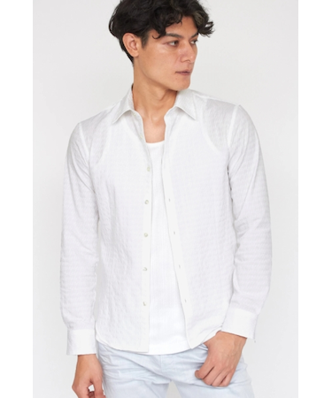 ZERO by TORNADO MART∴サッカーストレッチダイアゴナルジャカードシャツ