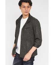 TORNADO MART∴トゥーダンソフトムラプリントシャツブル(マスキュリン)