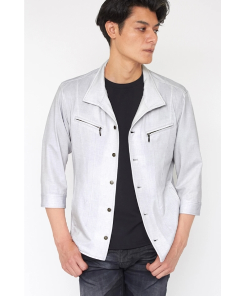 TORNADO MART∴トゥーダンソフトムラプリントシャツブル(マスキュリン)