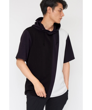 TORNADO MART∴ハーフスリーブバイカラーフーディ