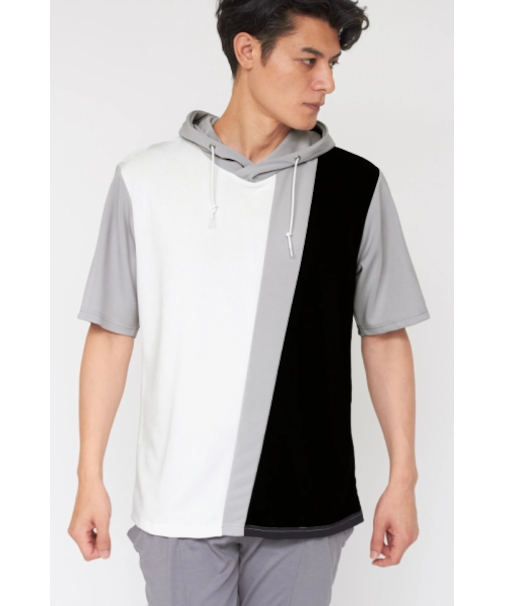 TORNADO MART∴ハーフスリーブバイカラーフーディ