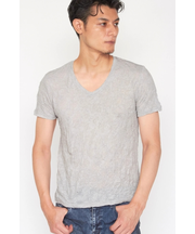 TORNADO MART∴メッシュJQシワ加工半袖Vネックカットソー