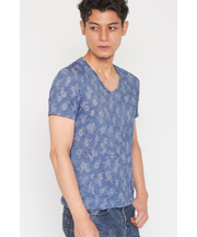 TORNADO MART∴メッシュJQシワ加工半袖Vネックカットソー