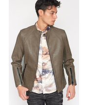 TORNADO MART∴スモーキークロコエンボスレザーブルゾン