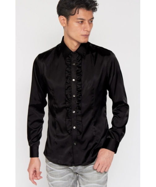 TORNADO MART∴ロイヤルサテンフロントフリルシャツ