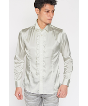 TORNADO MART∴ロイヤルサテンフロントフリルシャツ