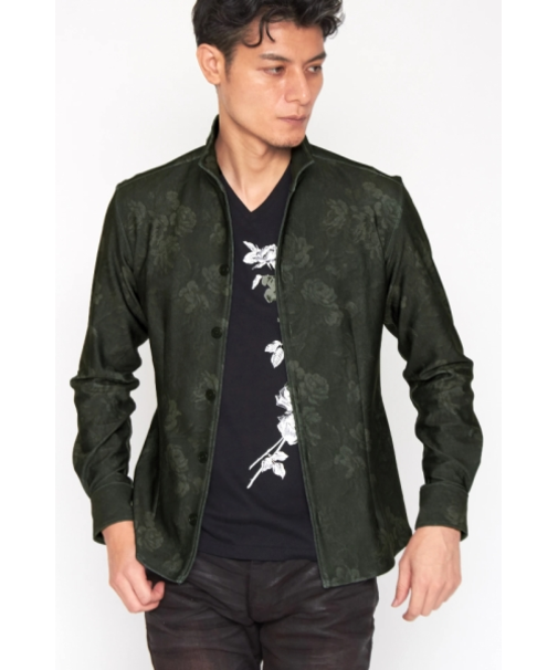 TORNADO MART∴HTフラワーデニム柄プリントシャツ