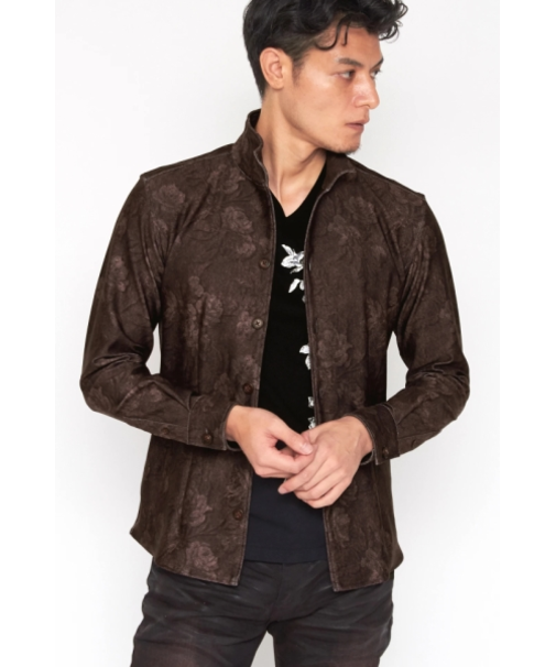 TORNADO MART∴HTフラワーデニム柄プリントシャツ