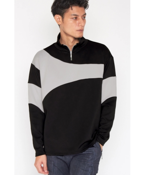 TORNADO MART∴ハーフZIPバイカラーカットソー