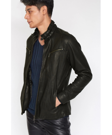 TORNADO MART∴スタンドウォッシュドレザーブルゾン