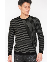 TORNADO MART∴バイアスリンクスクルーネックニット