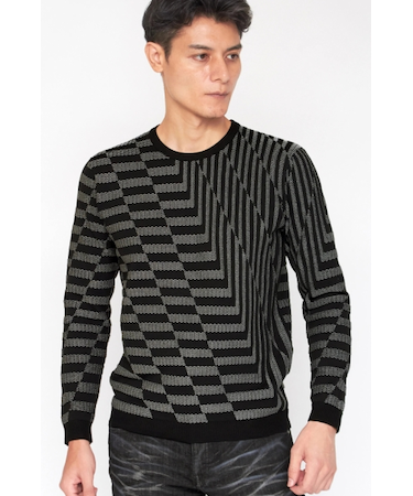 TORNADO MART∴バイアスリンクスクルーネックニット