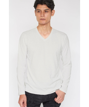 TORNADO MART∴レオパードふくれジャカードVネックカットソー