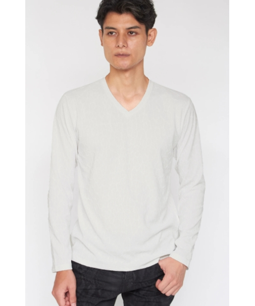 TORNADO MART∴レオパードふくれジャカードVネックカットソー