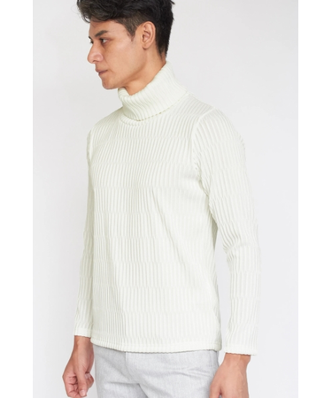 TORNADO MART∴タックストライプジャガードタートルネック