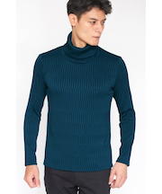 TORNADO MART∴タックストライプジャガードタートルネック