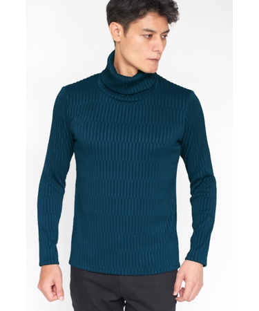 TORNADO MART∴タックストライプジャガードタートルネック