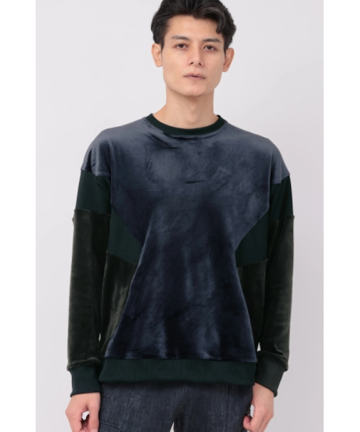 TORNADO MART∴ベロアコンビオーバーカットソー