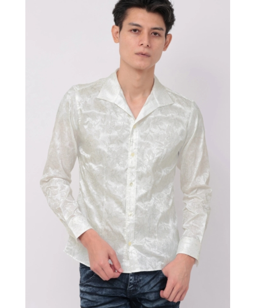 TORNADO MART∴ラメステッチ調フラワープリントシャツ