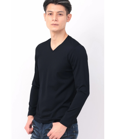 TORNADO MART∴オーシャンウェーブVネック長袖カットソー