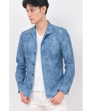 TORNADO MART∴HTオーシャンウェーブデニムプリントシャツ