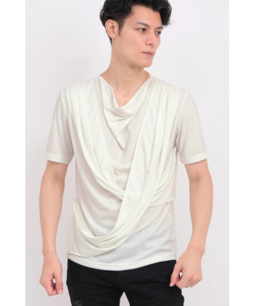 TORNADO MART∴ストールドレープ半袖カットソー