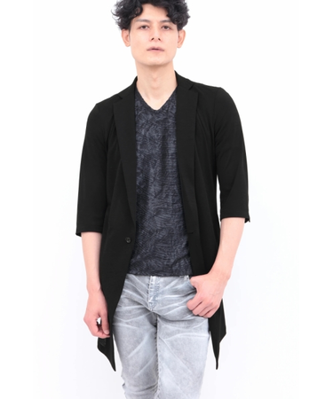 TORNADO MART∴スラブカノコジャージー7分袖チェスター