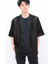 TORNADO MART∴ラッセルメッシュストライプカーデ