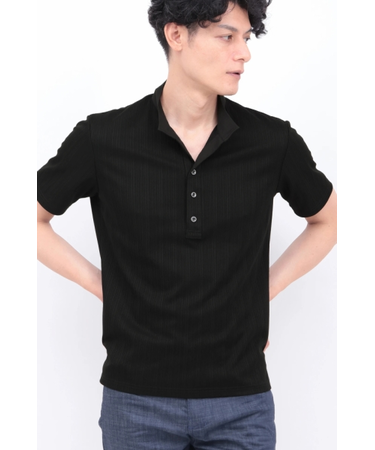 ZERO by TORNADO MART∴ランダム針抜きABSテレコポロシャツ