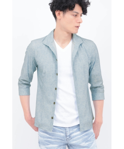 TORNADO MART∴ハイテンションレースプリント7分袖シャツ