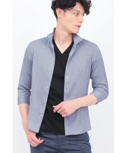 ZERO by TORNADO MART∴ランダムテレコ7分袖シャツ