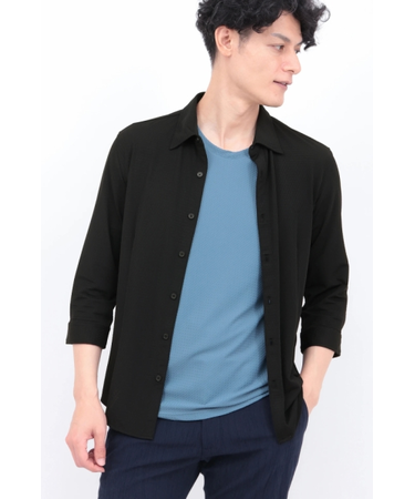 ZERO by TORNADO MART∴オーシャンリップルジャージー7分袖シャツ